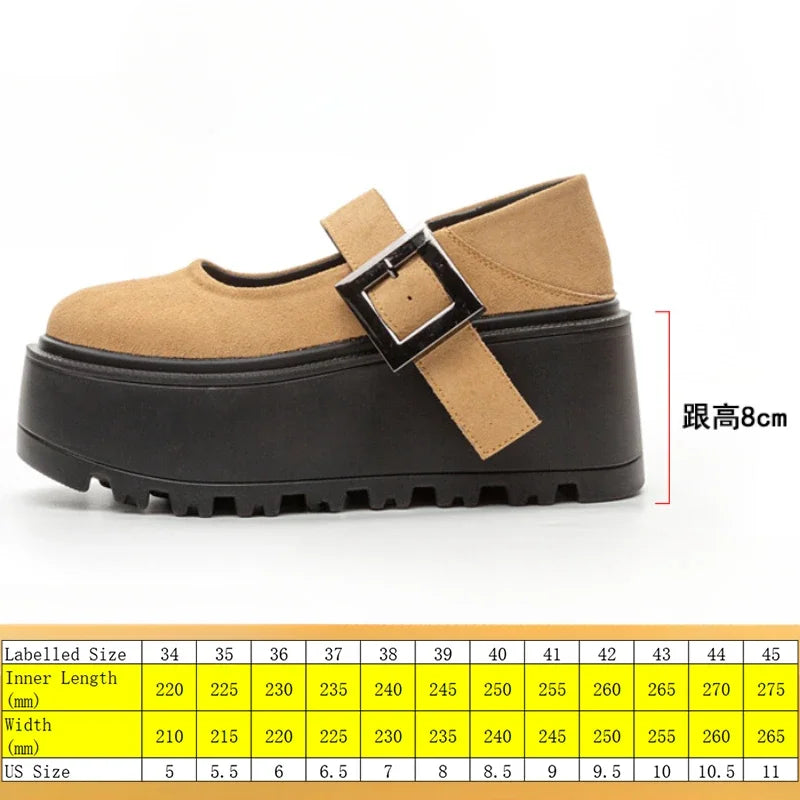 Fujin 8CM Cow Suede Natural Genuine Leather Sneakers Platform Shoes Spring Autumn Wedge Pumps Fashion Sneakers Mary Jane Women
