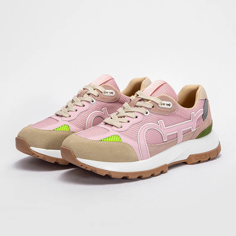 Balance Shoes Technology Orthopedic Women's Shoes Sneakers Casual Running Shoes Lace White Pink Casual