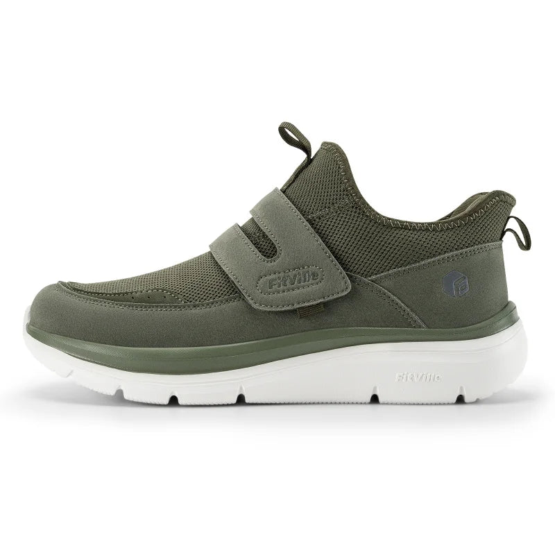 FitVille Men'S Sports Shoes Wide 2E Hands-Free Walking Shoes Outdoor Fitness Running Lightweight Breathable With Arch Support