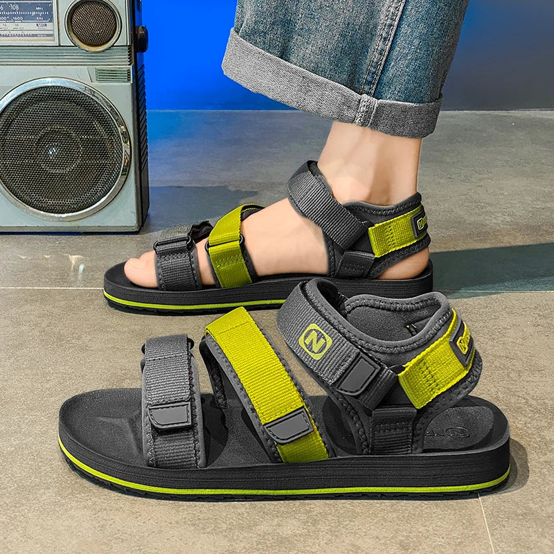 Mens Flat Gladiator Sandals Open Shoes Rome Shoes Summer Casual Sandal Adjustable Breathable Lightweight Plus Big Size 50 51 52