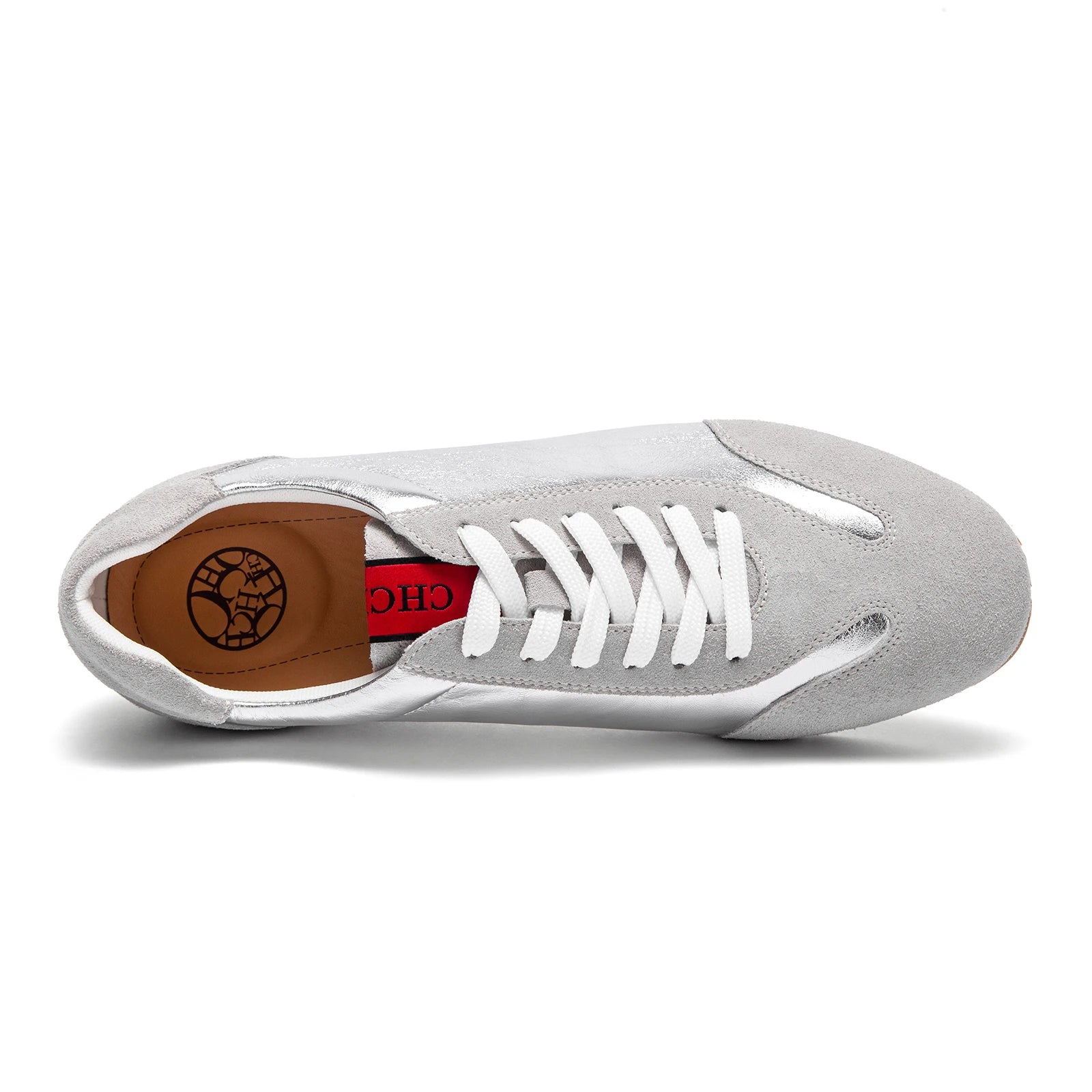 Luxury brand women's shoes silver summer casual shoes leather flat bottom temperament girls shoes 35-40 yards