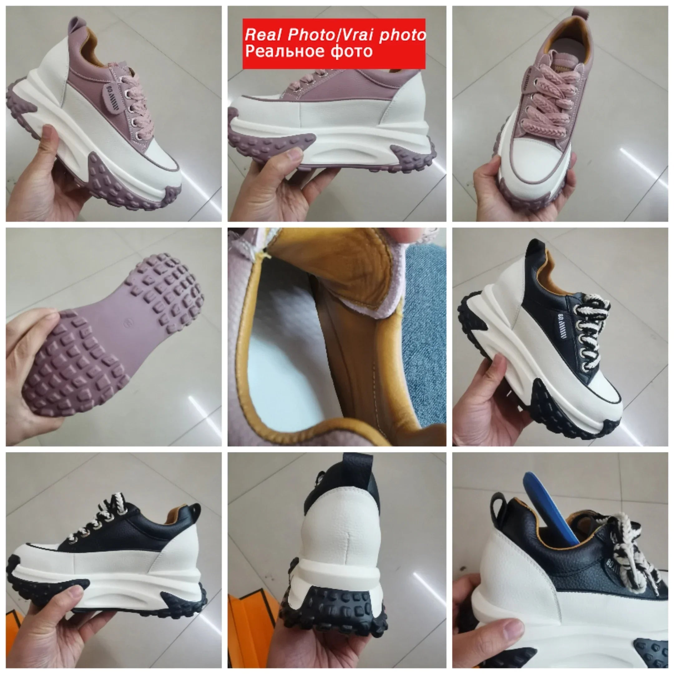 Fujin 2.7 inch 7cm Genuine Leather Platform Wedge Fashion Women Autumn Summer Chunky Sneakers Heel Shoes Breathable Comfortable