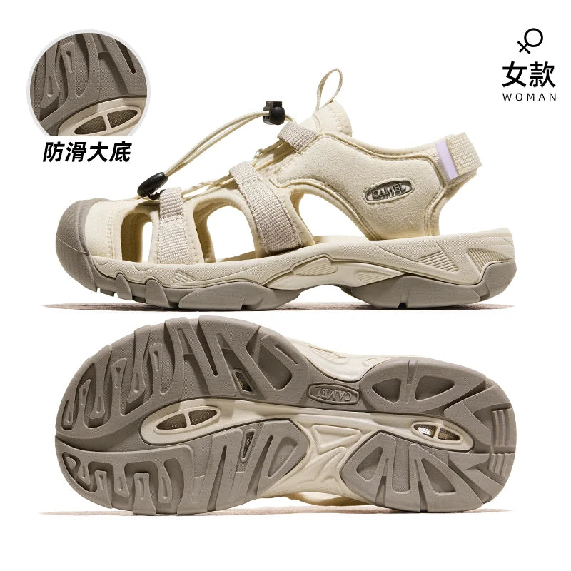 GOLDEN CAMEL Wading Shoes Baotou Sandals Outdoor Non-slip Wear-resistant Casual Beach Shoes for Women Summer River Tracing shoes
