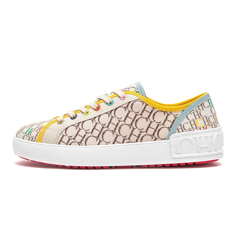 Shoes for woman Luxury brand canvas shoes girls' casual shoes, lace-up flat sneakers student-style lettered casual shoes