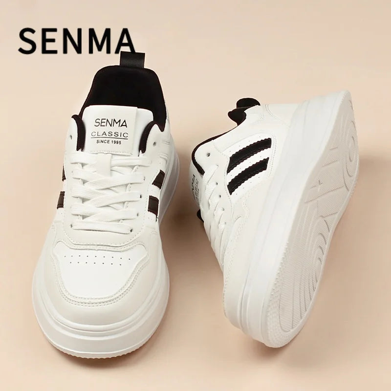 SENMA Men's Shoes Thick Soled Leather Small White Shoes Men's and Women's Trendy Shoes Board Shoes Casual Shoes Men's Sportswear