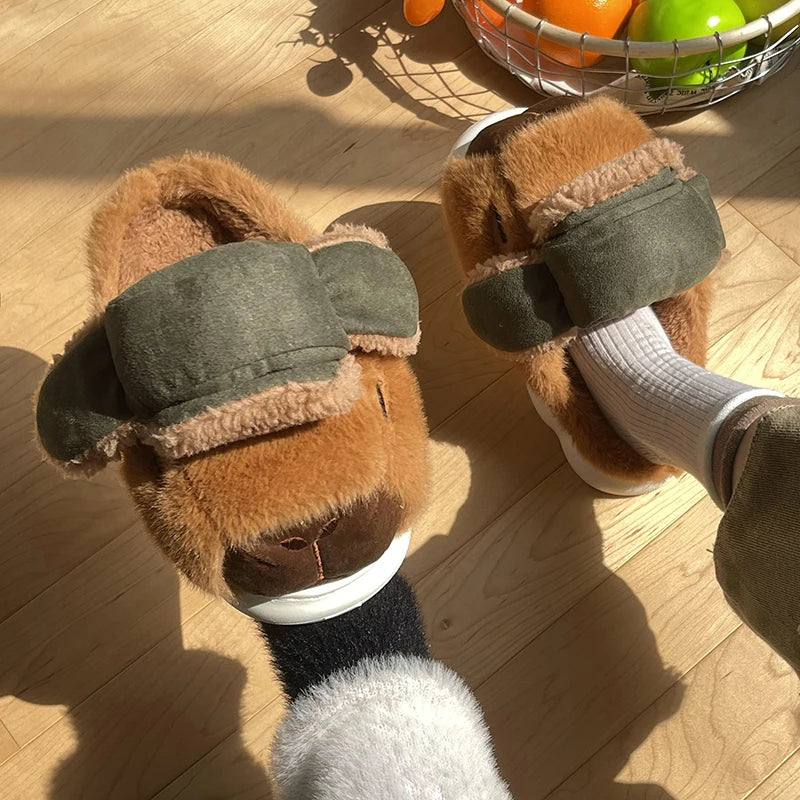 Slippers Men Bedroom Non-slip House Women Shoes Soft Warm Plush Indoor Loafers Fashion Funny Gift Cute House Shoes Unisex