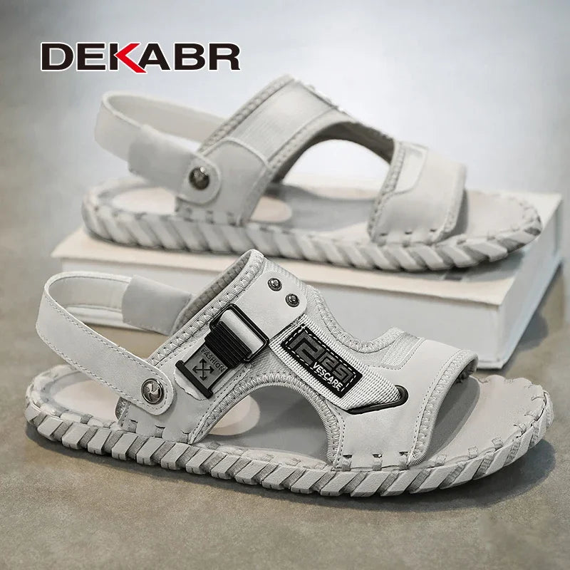 DEKABR 38-46 Summer Fashion Luxus Boy Pu Leather Slippers Tênis Masculino Casual Men's Sandals Shoes
