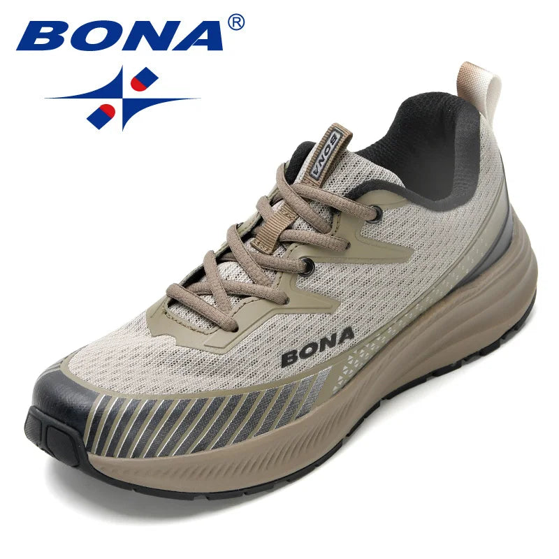 BONA Men's Running Shoes Shock Absorber Anti-Slip Men's Shoes Breathable Men's