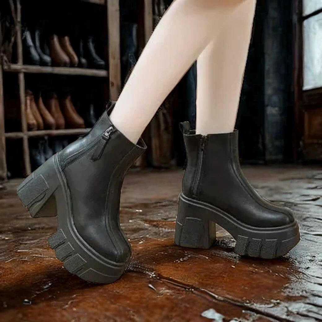 Fujin 11cm New Microfiber Leather Women High Brand Pumps Heels White Shoes ZIP Increase Casual Ankle Boots Platform Wedge Shoes