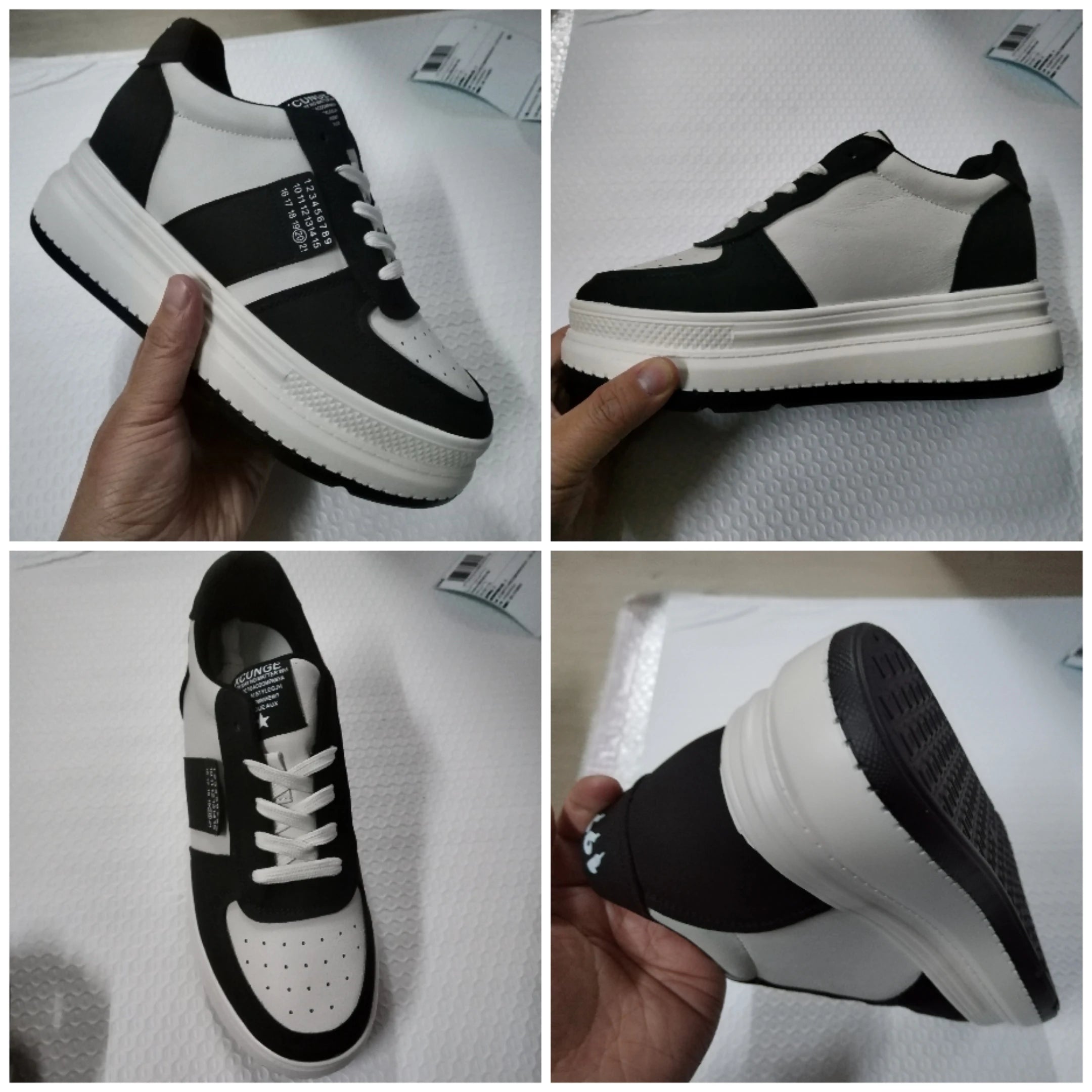 Fujin 7cm Genuine Leather Hidden Heel Breathable Chunky Sneakers Spring Autumn Skate Shoes Platform Wedge Sneakers Women Shoes