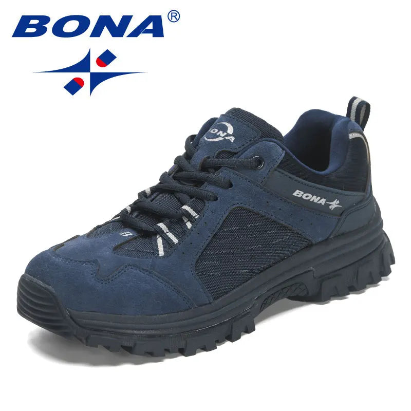 BONA New Designers  Wear resistance and skid resistance Hiking Shoes Trekking Sneakers Men Shoes Man Trekking Walking Joggi