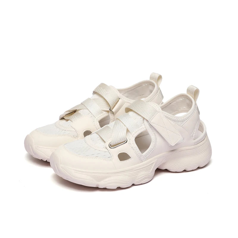 AUTUSPIN Summer Hollow Out Women Sandals Fashion Street Style Sports Shoes Female Students Breathable Comfort Leisure Sneakers