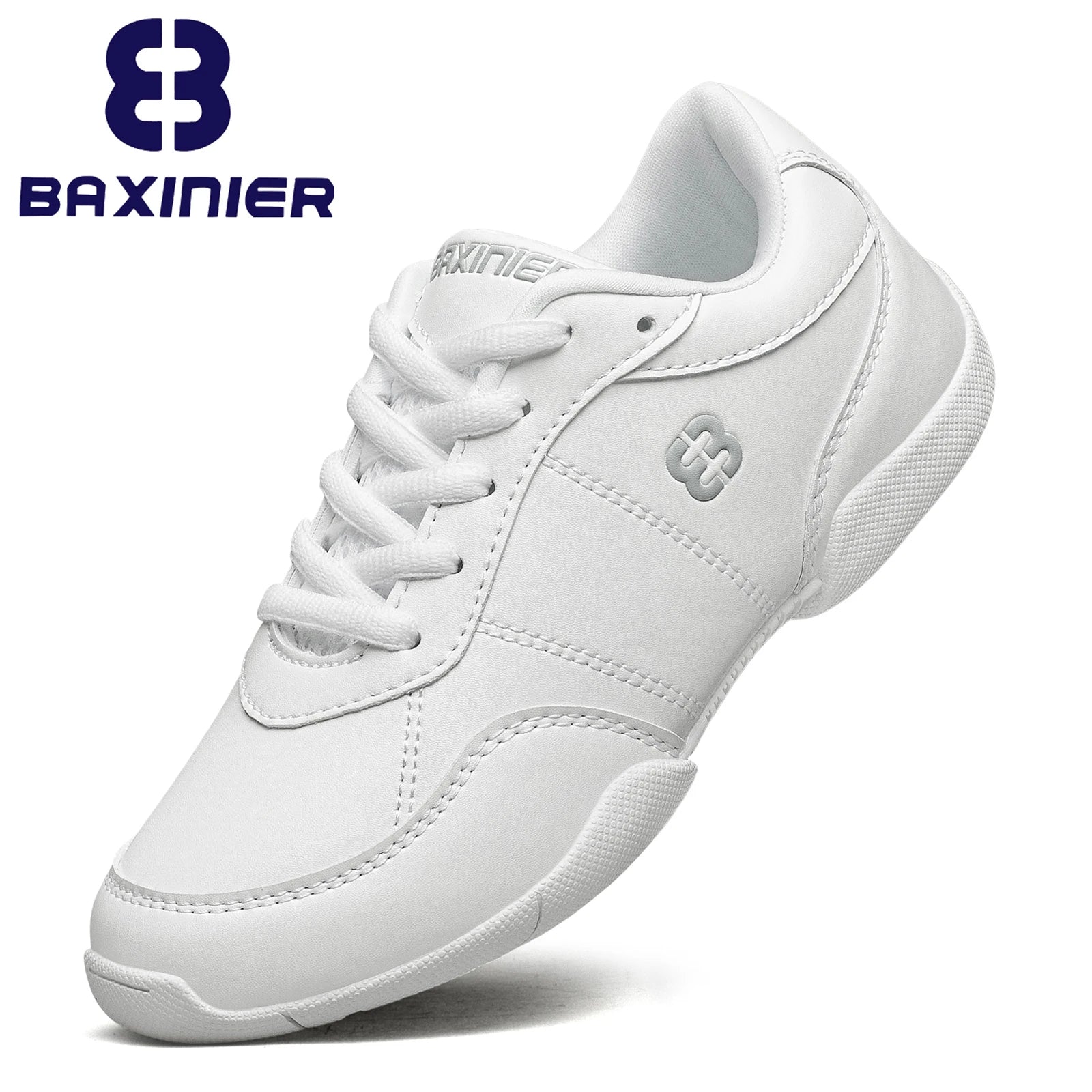 Girls White Cheerleading Shoes Lightweight Youth Cheer Competition Sneakers Kids Training Dance Tennis Walking Shoes