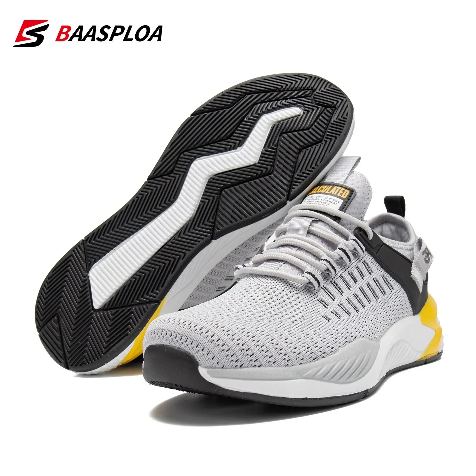 Baasploa Running Shoes Men Fashion Training Shoes Breathable Lightweight Sneakers Non-Slip Track Tennis Walking Shoe