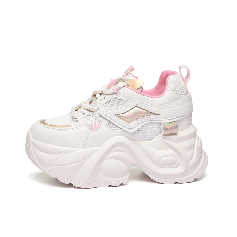 Autuspin Women Summer Vulcanized Shoes Platform Fashion Sneakers Female Street Style Chunky Wedges Ladies Leisure Footwear Woman
