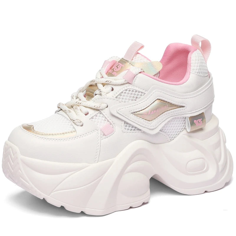 Autuspin Women Summer Vulcanized Shoes Platform Fashion Sneakers Female Street Style Chunky Wedges Ladies Leisure Footwear Woman