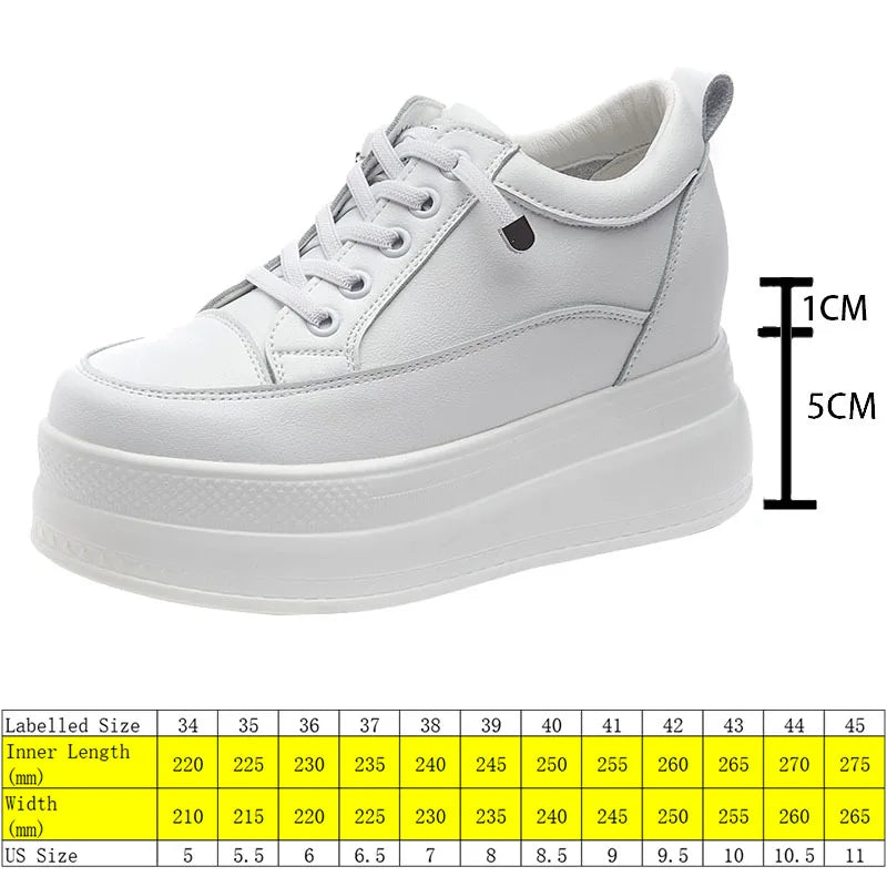 Fujin 6cm trend full cow Genuine Leather Women Casual Platform Wedge Female Fashion Chunky Sneakers Spring Summer Autumn Shoes