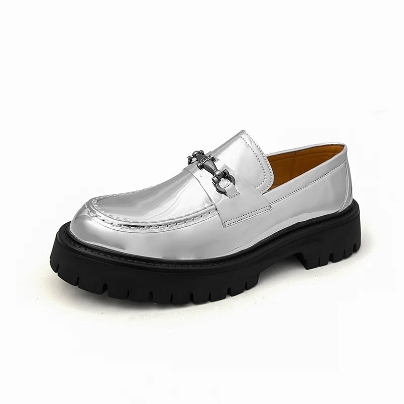 STRONGSHEN British Style Men Patent Leather Shoes Fashion Party Loafers Men Platform Casual Shoes Design Men Oxfords Footwear