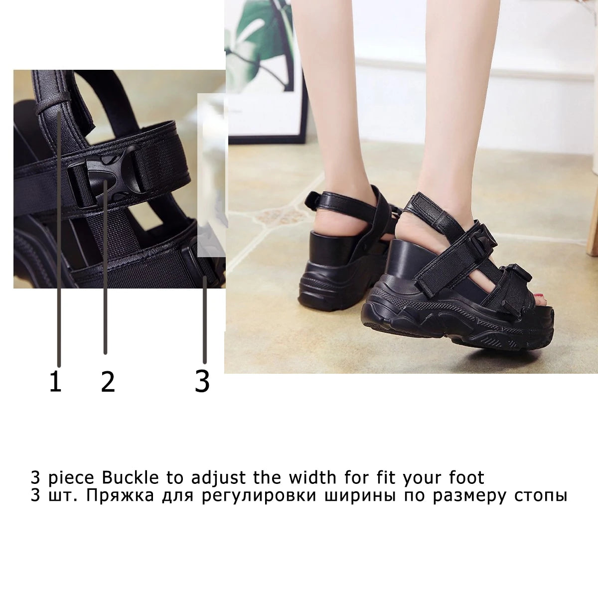 Fujin 12cm High Heeled Sandals Female Slides Shoes Thick Bottom Summer 2024 New Women's Shoes Wedge with Open Toe Platform Shoes