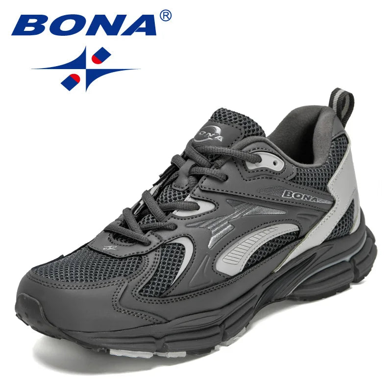 BONA New Arrival Outdoor Walking Comfortable Sneakers Lace Up Athletic Shoes For Men Popular Style Men Running Shoes