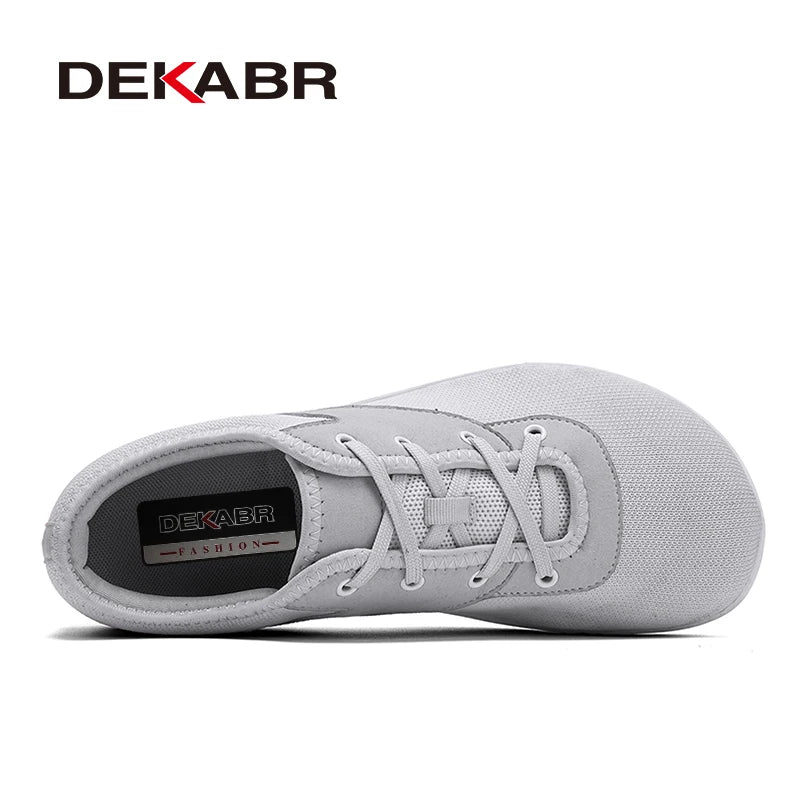 DEKABR New Couple Shoes New Style Flying Weaving Breathable Basic Lace Up Pedaling Lazy Summer Casual Sneakers