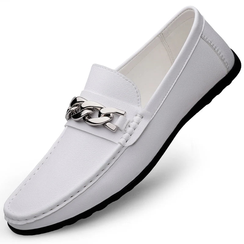 STRONGSHEN Leather Loafers Men Design Moccasins Driving Shoes Fashion Slip On Casual Non-Slip Male Footwear Handmade Boat Shoes