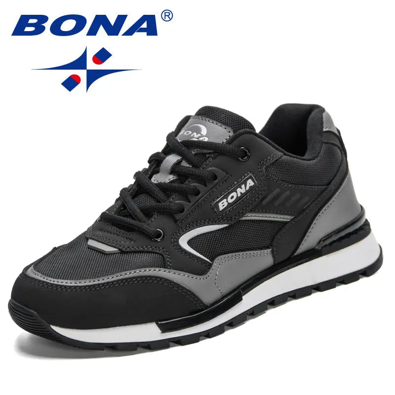 BONA New 2023 Designers Sneakers Trainers Lightweight Antiskid Outdo Light and wear-resistant Men Running Shoes Lightweight anti