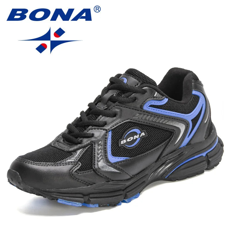 BONA 2022 New Designers Running Shoes Men Breathable Non-slip Sport Lightweight Tenis Sneakers Man Mesh Casual Walking Footwear