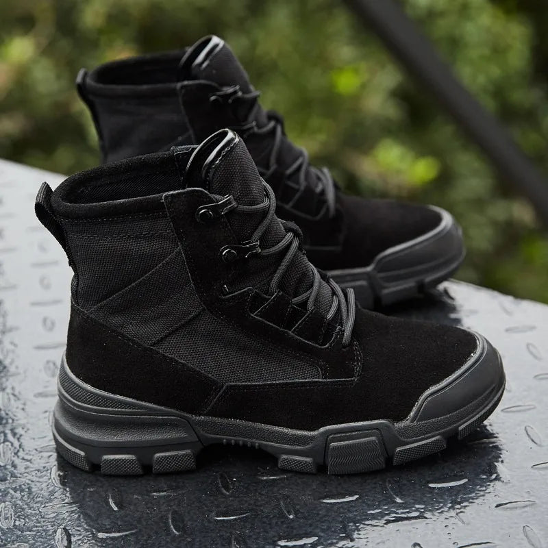 autuspin Women's Boots Fashion Canvas Shoes for Women Casual Outdoor Trekking Boot Tactical Shoe Comfortable Leisure Footwear