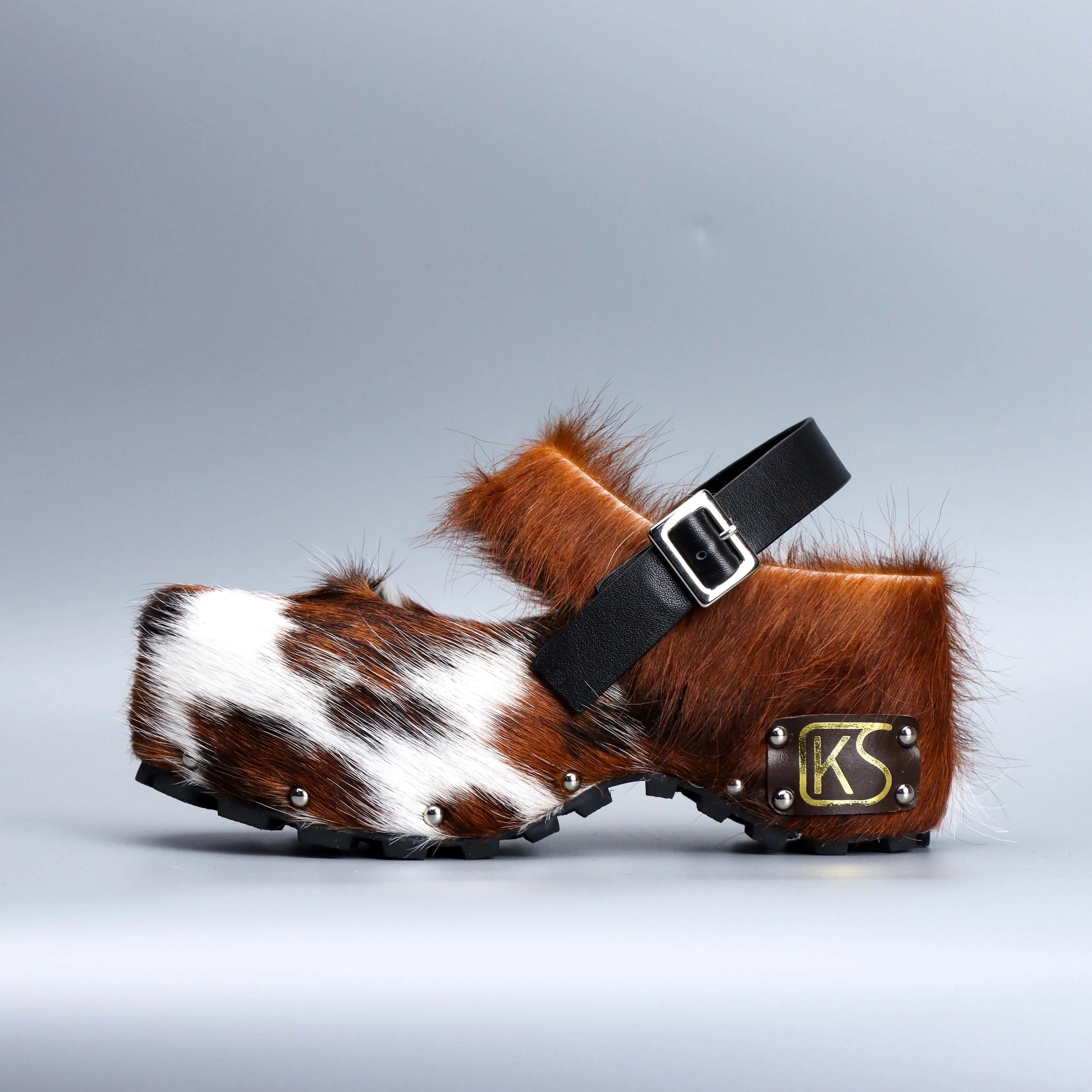 Designer Luxury Platform Mules 2025 Women Real Calf Hair Leather Lined Slip On Clogs Slides Sandals Summer Fashion Comfort Shoes