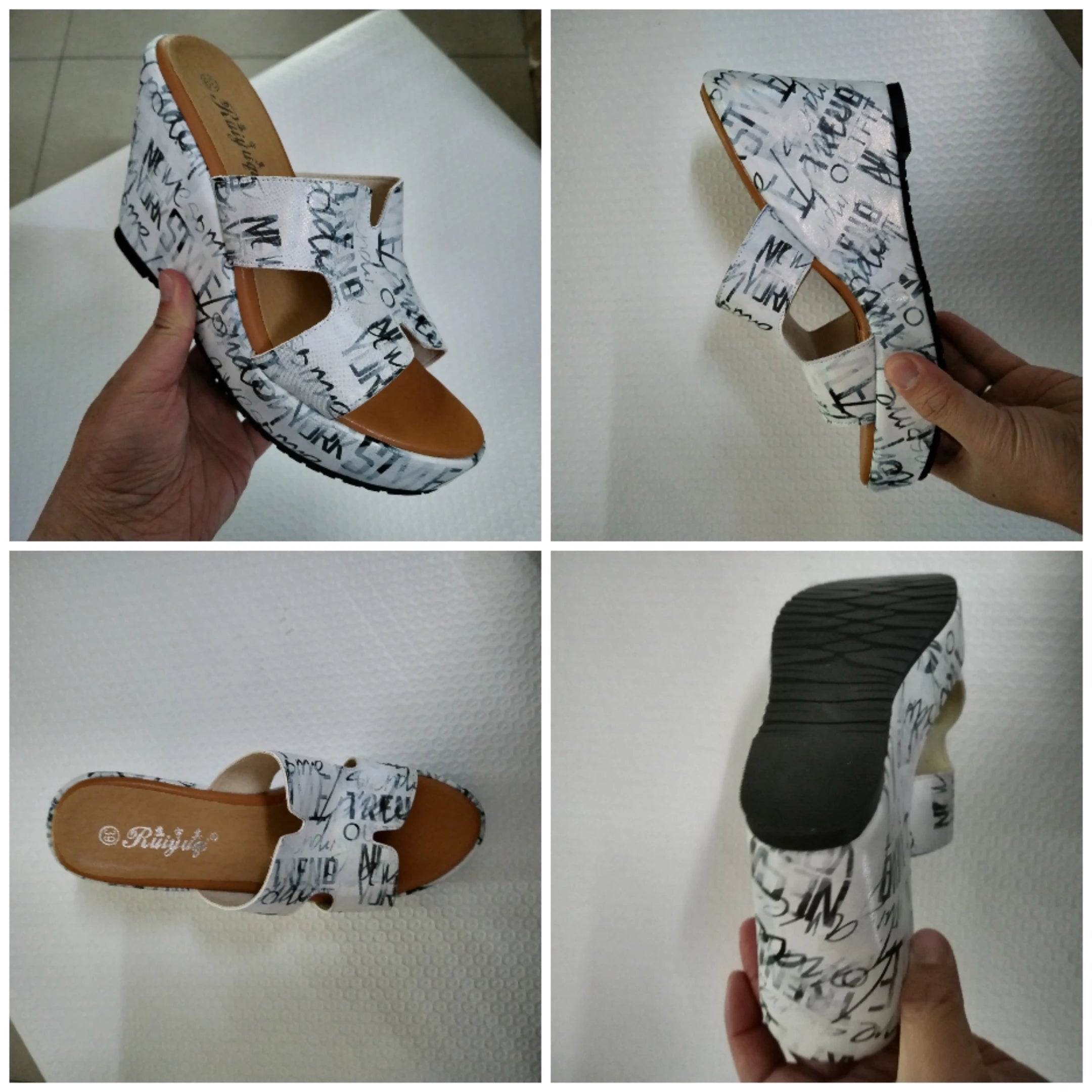 Fujin 15cm New Microfiber Platform Wedge Slippers Shoes Fashion Women Summer Sandal Slides Beach Shoes Girls Slip on High Heel