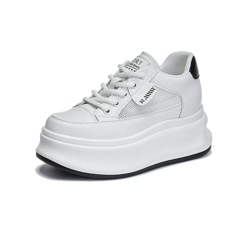 Fujin 7cm 2024 Air Mesh Platform Wedge Shoes Chunky Sneakers Women Summer Fashion Comfy Breathable Casual Shoes Female Vulcanize