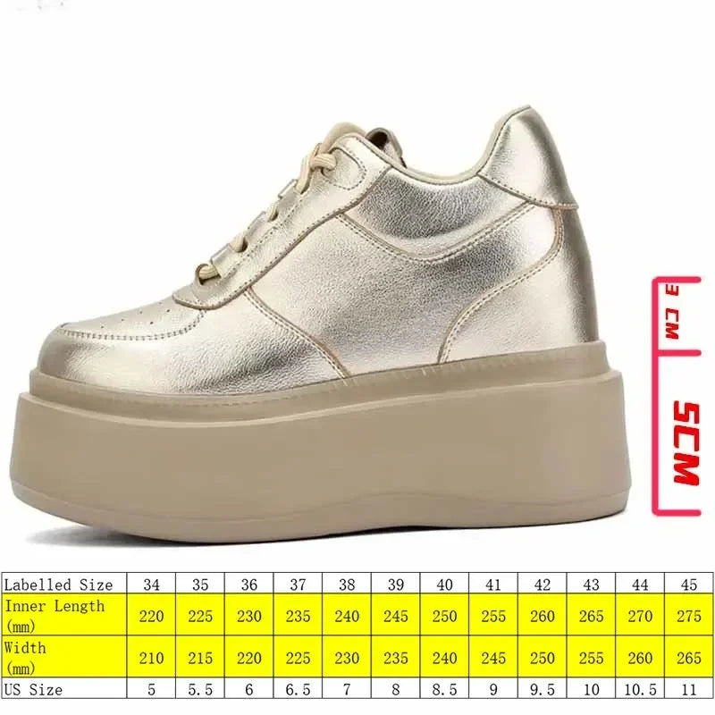 Fujin 8cm Microfiber Leather Platform Wedge  Flats Fashion Comfy High Brand Autumn Daddy Spring Shoes Chunky Footwear Female