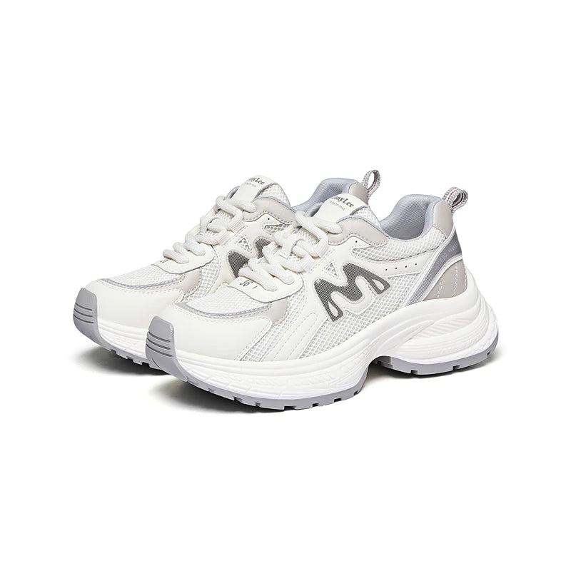 AUTUSPIN 2025 New Lightweight Sport Shoes for Women Spring Fashion Breathable Mesh Walking Sneakers Outdoor Daily Soft Footwear