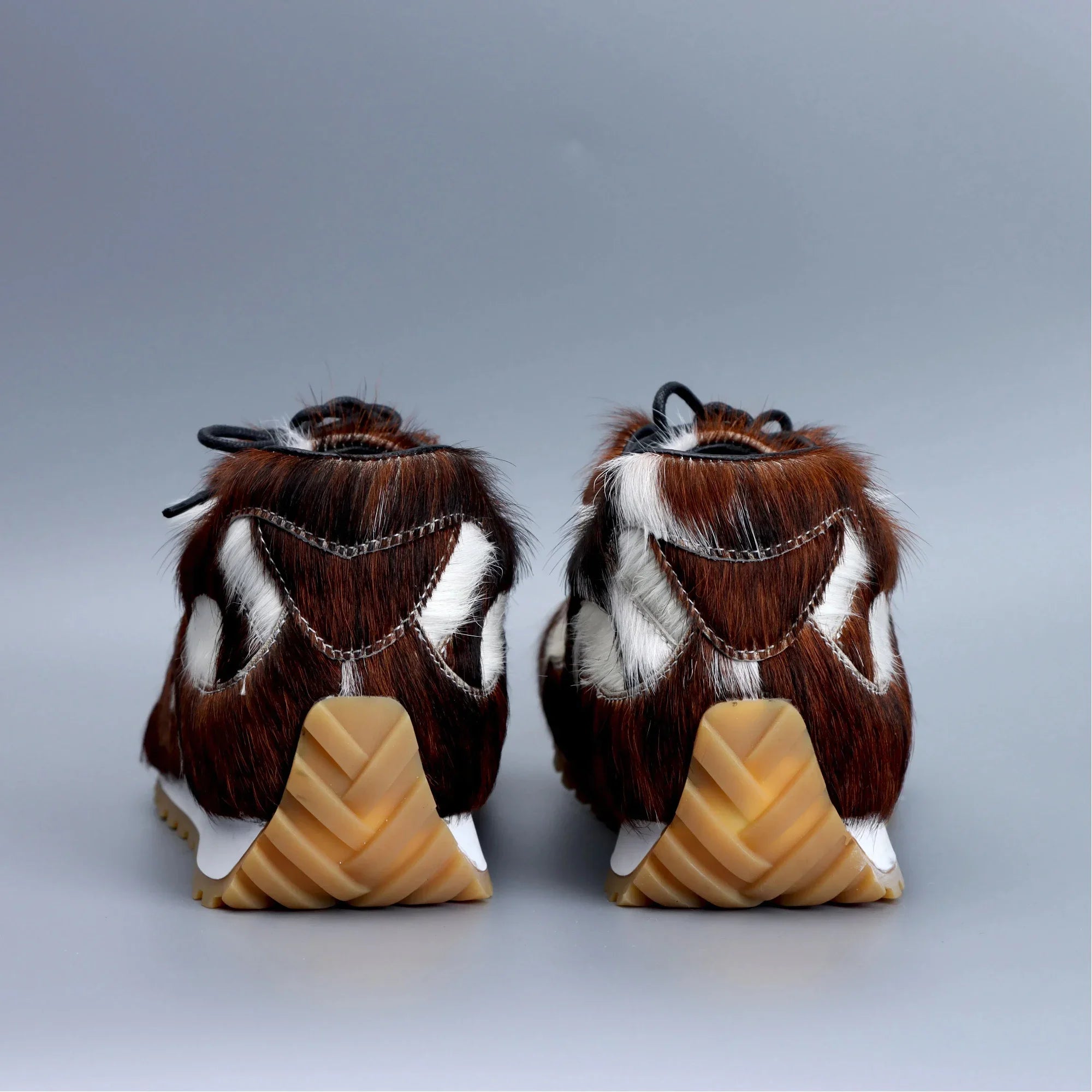 Luxury Athletic Low-top Natural Calf Hair Prints Sneakers with Leather Lined Lace Up Designer Casual Shoes Fashion Footwear