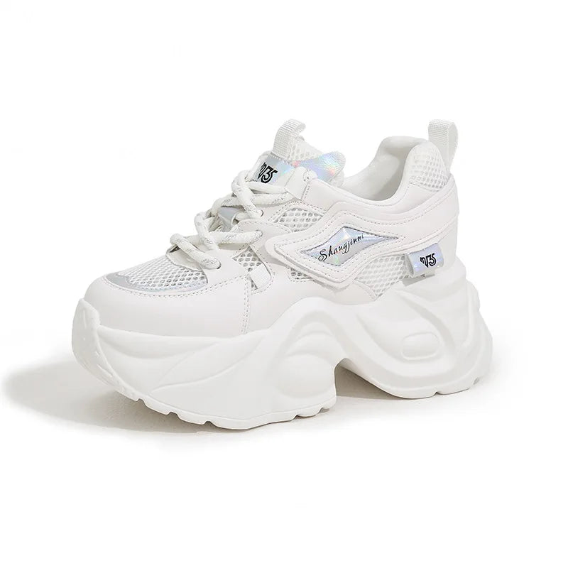 Autuspin Women Summer Vulcanized Shoes Platform Fashion Sneakers Female Street Style Chunky Wedges Ladies Leisure Footwear Woman