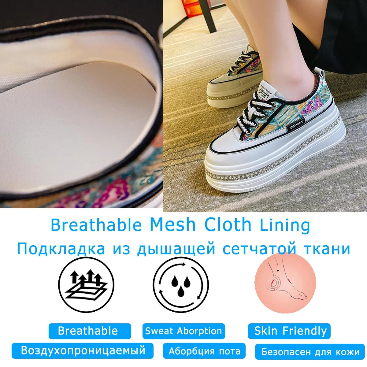 Fujin 8cm Women Sandals Platform Wedge Summer Shoes Air Mesh Sneaker Shoes Mules Shoes Sandals Slides Women Slippers Breathable