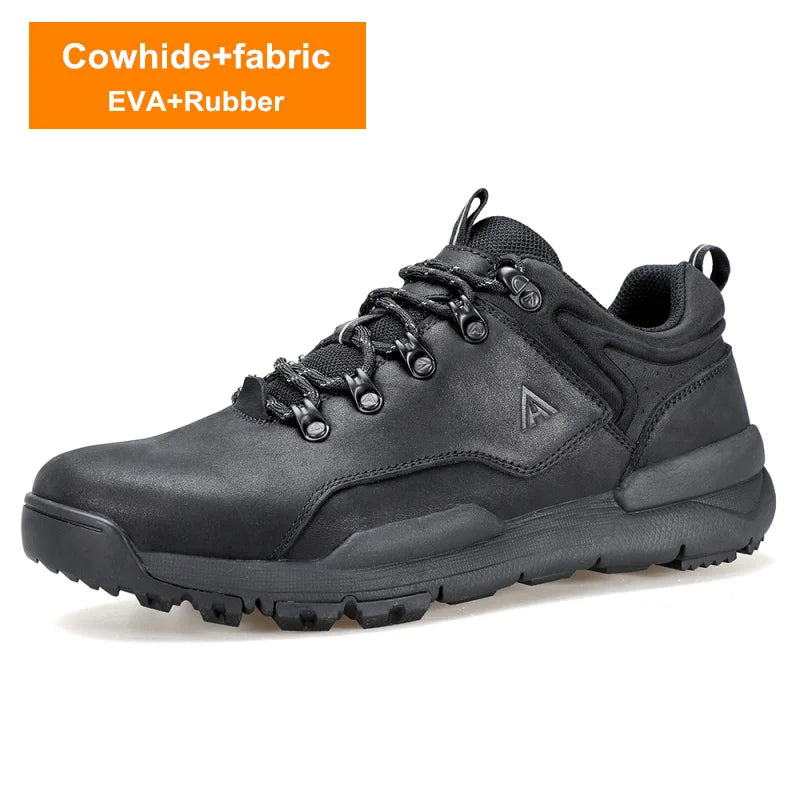 HUMTTO Leather Casual Boots for Men Luxury Designer Hiking Shoes Outdoor Climbing Trekking Sneakers Mens Sports Walking Man Shoe