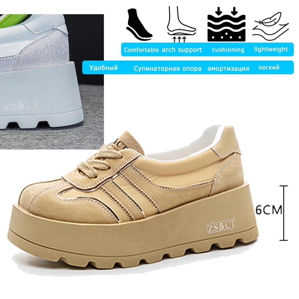 Fujin 6cm 2025 Suede Cow Genuine Leather Booties Autumn Spring Combat Shoes Women Platform Wedge Flats Ladies Ankle Booties