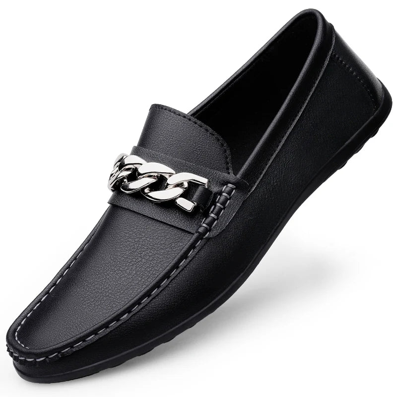 STRONGSHEN Leather Loafers Men Design Moccasins Driving Shoes Fashion Slip On Casual Non-Slip Male Footwear Handmade Boat Shoes