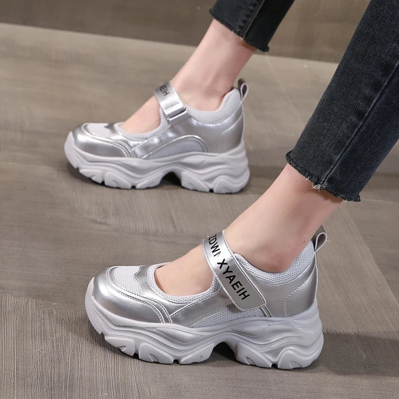 AUTUSPIN Women Casual Pumps Spring Summer Shallow Shoes Outdoor Comfoy Internal Increased Heighten Loafers Woman Wedges Heels
