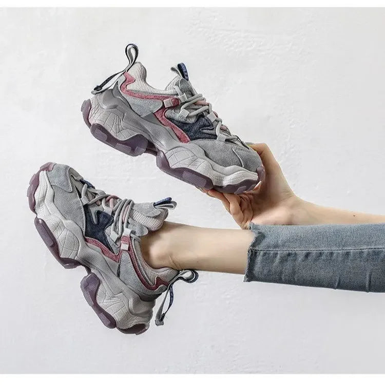 Fujin 6cm Genuine Leather Vulcanize High Brand Comfy Summer Chunky Sneaker Loafer Spring Autumn Platform Vulcanize Women Shoes