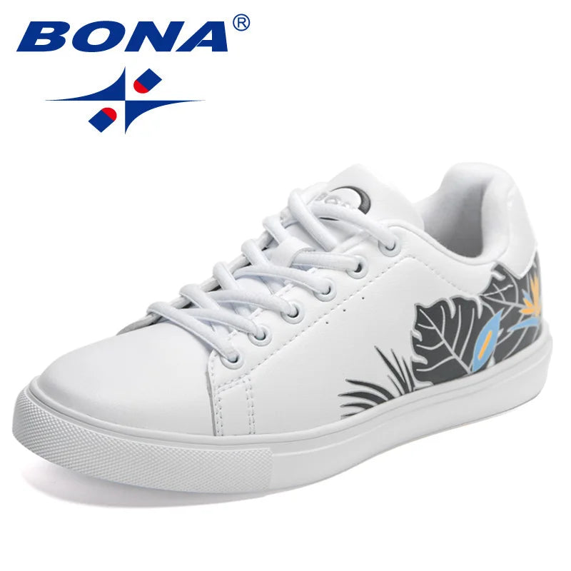 BONA 2022 New Designers Classics Skateboarding Shoes Women High Quality Antiskid Walking Sports Shoes Ladies Casual Sneakers