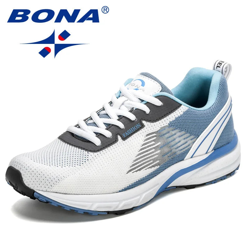 BONA New Popular Style Men Running Mesh Weaving Upper Sport Shoes ventilate Jogging Walking Sneakers Lace Up