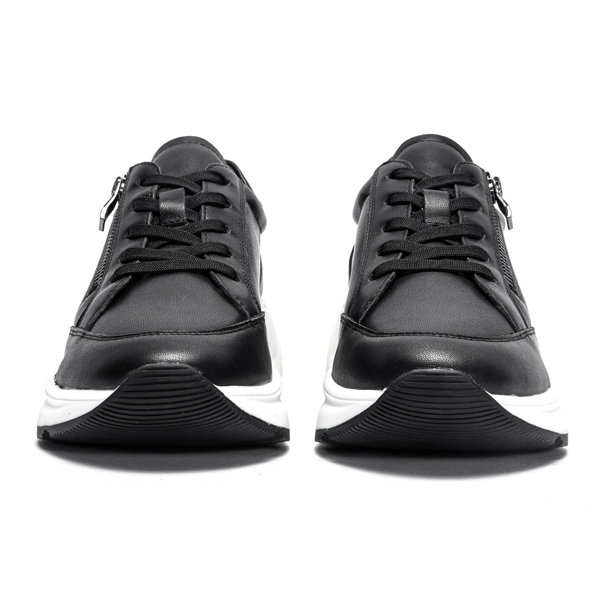 Balance Shoes Technology Orthopedic Women's Shoes Sneakers Casual Running Shoes Lace Up Black Leather Loafers