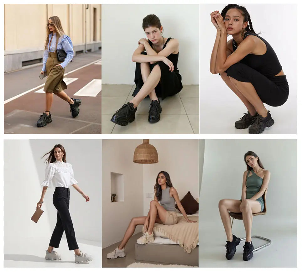 Fujin 9cm Platform Wedge Sneakers Genuine Leather Women Shoes Chunky Sneakers for Female Spring Autumn Summer Breathable Shoes