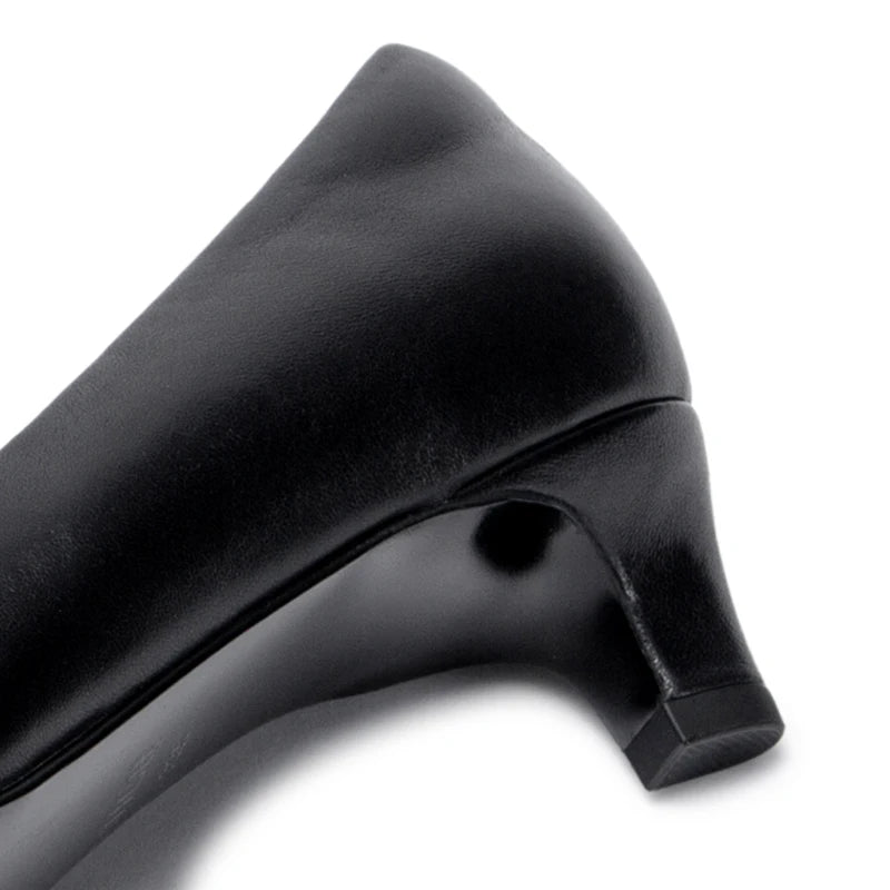 Balance Shoes Technology Orthopedic Women's Shoes Low Heeled Single Shoes Casual Leather Shoes Black