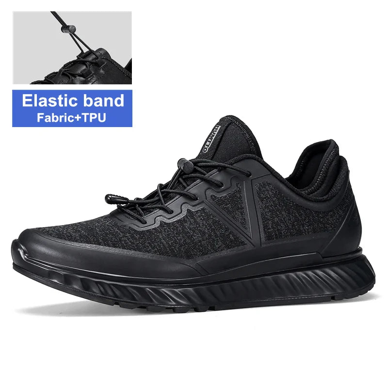 HUMTTO Sneakers for Men Luxury Designer Trail Running Shoes Men's Breathable Sport Mens Tennis Black Leather Casual Man Trainers
