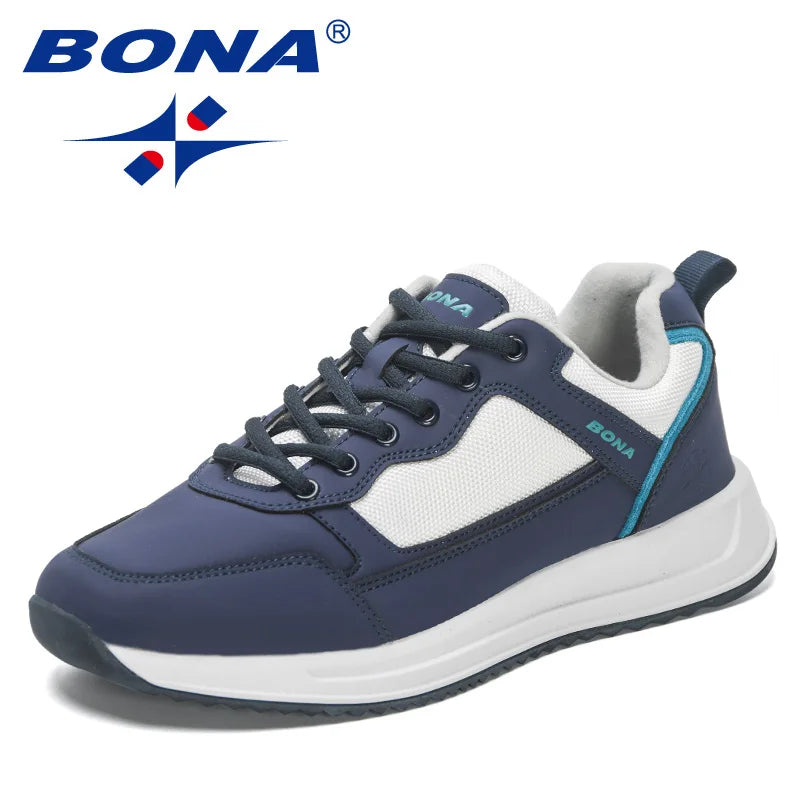 BONA  New   Shoes Men Outdoor Walking Shoes Man Casual Lightweight Sneakers Leisure Footwear soft and comfortable Casual Sho