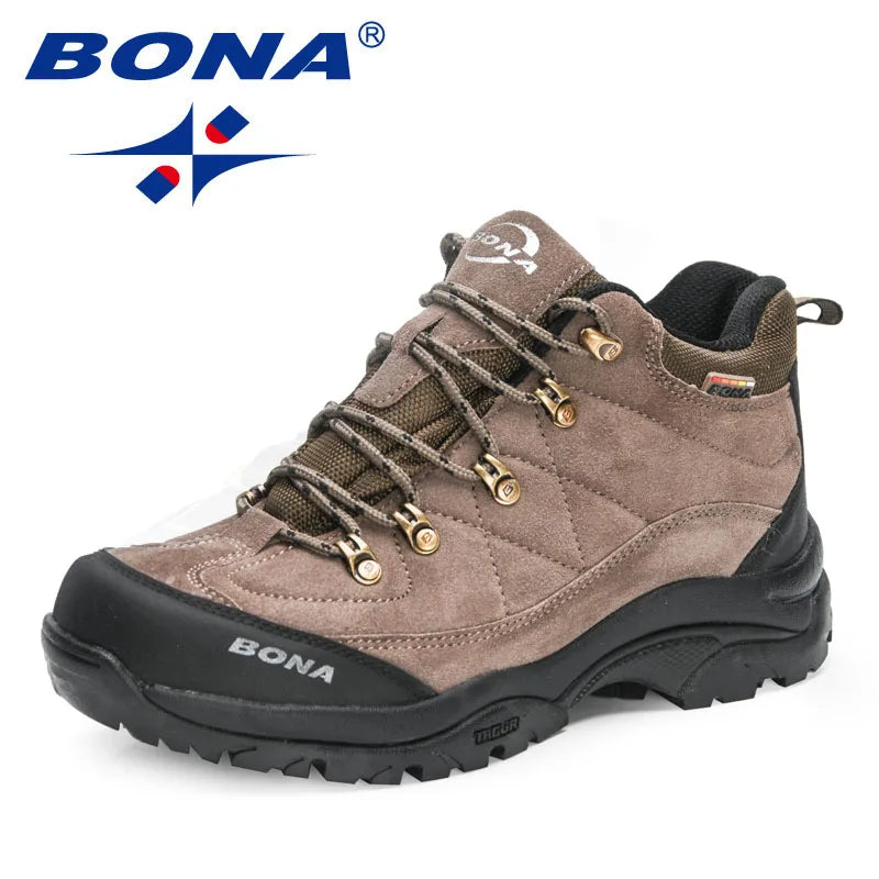 BONA  New Designers Non-slip Wear-resistant Breathable Hiking Shoes Men Outdoor High-quality Jogging Walking Shoe Mansculino